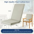 thumbnail image 5 of Outdoor Chair Cushions, Thick Patio Seat Cushions Outdoor Chair Pads, 42"L x 18"W Rectangle Waterproof Outdoor Chair Cushion Garden Sofa Couch Chair Pads, Premium Comfortable, Gray, 5 of 8