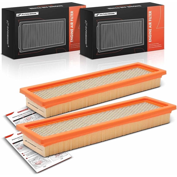 A-Premium 2-PC Engine Air Filter Compatible with Chevrolet Caprice 1990-1993 & Buick Commercial Chassis 1991-1993, Roadmaster 1991-1993 & Oldsmobile Custom Cruiser 1991-1992, 4.3L 5.0L 5.7L