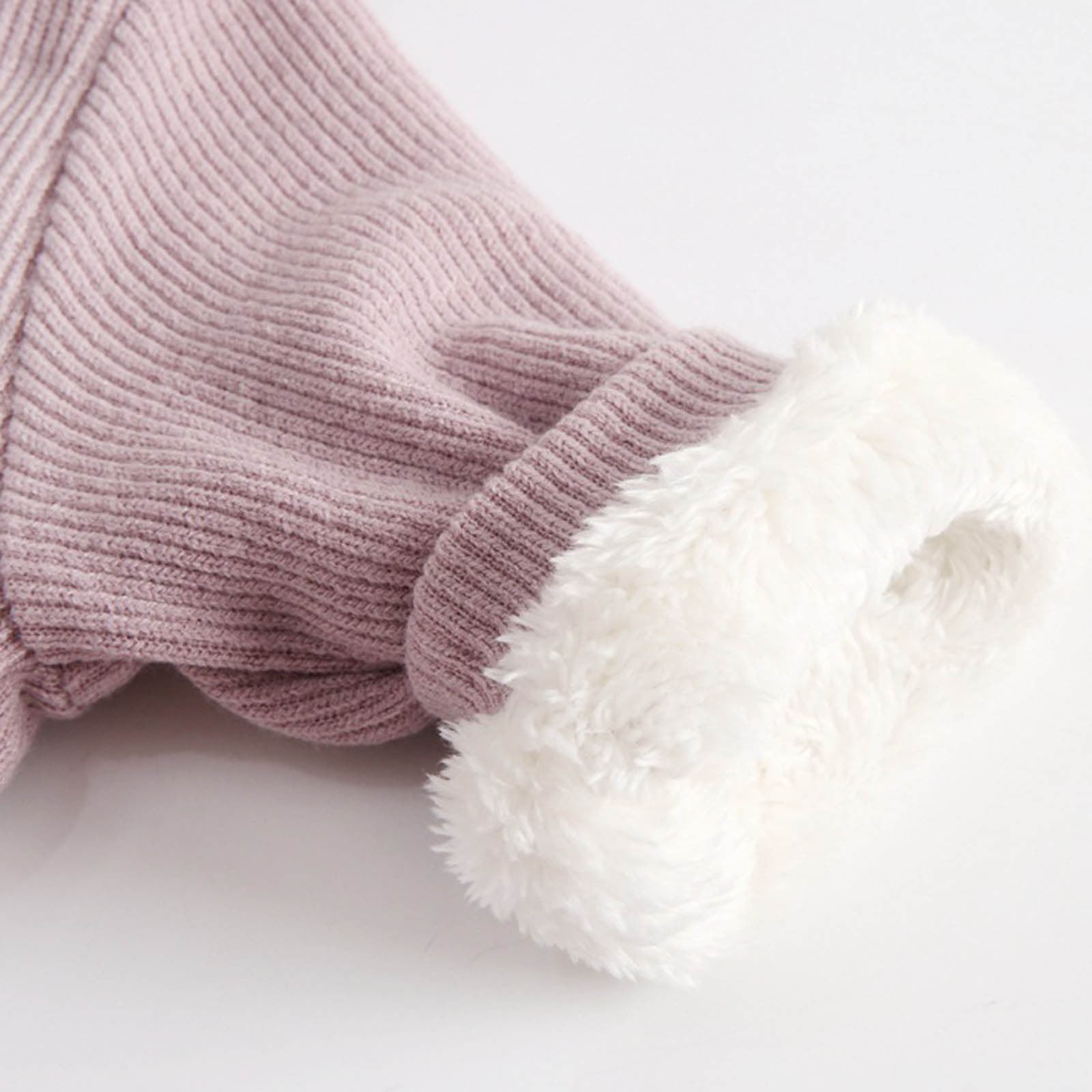 Riecok Winter Baby Clothes Fleece Thick Onesie Cute Rabbit Ears Hooded Winter Infant Clothes Purple 2 Years