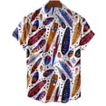thumbnail image 2 of Camisas con gráficos de plumas de pájaro para hombres, ropa con estampado 3D, camisas hawaianas de playa, blusas Y2K de manga corta, ropa vintage, blusa con solapa, 2 of 5