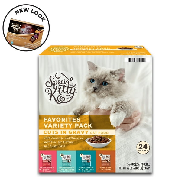 Special Kitty Favorites Variety Pack Cuts in Gravy Cat Food, 24 Count