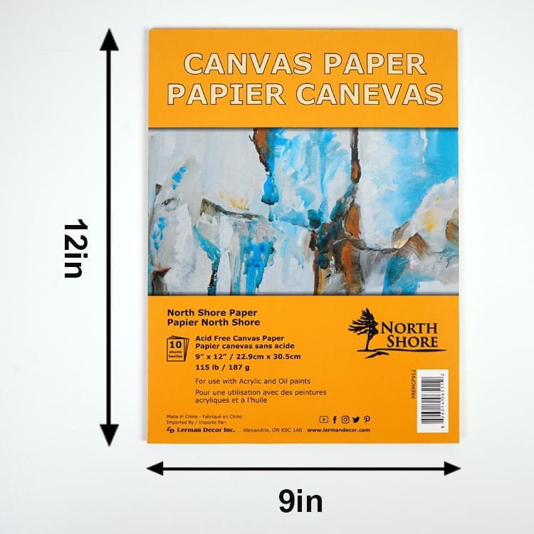 North Shore canvas paper 9"X12", Canvas pad 9" x 12"