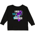thumbnail image 3 of Inktastic Suicide Prevention I Wear Teal and Purple for My Brother Boys or Girls Long Sleeve Toddler T-Shirt, 3 of 5