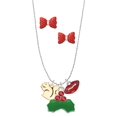 thumbnail image 1 of Delight Jewelry Goldtone Squirrel Christmas Kiss Charm Necklace and Stud Earrings, 1 of 4