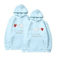thumbnail image 5 of Jacenvly Valentine'S Day Couples Hoodies Long Sleeve Shirts Heart Pattern Hooded Cozy Leisure Valentine'S Day Printed Hooded Plush Hoodie Top Hooded Hoodie Light Blue, 5 of 5