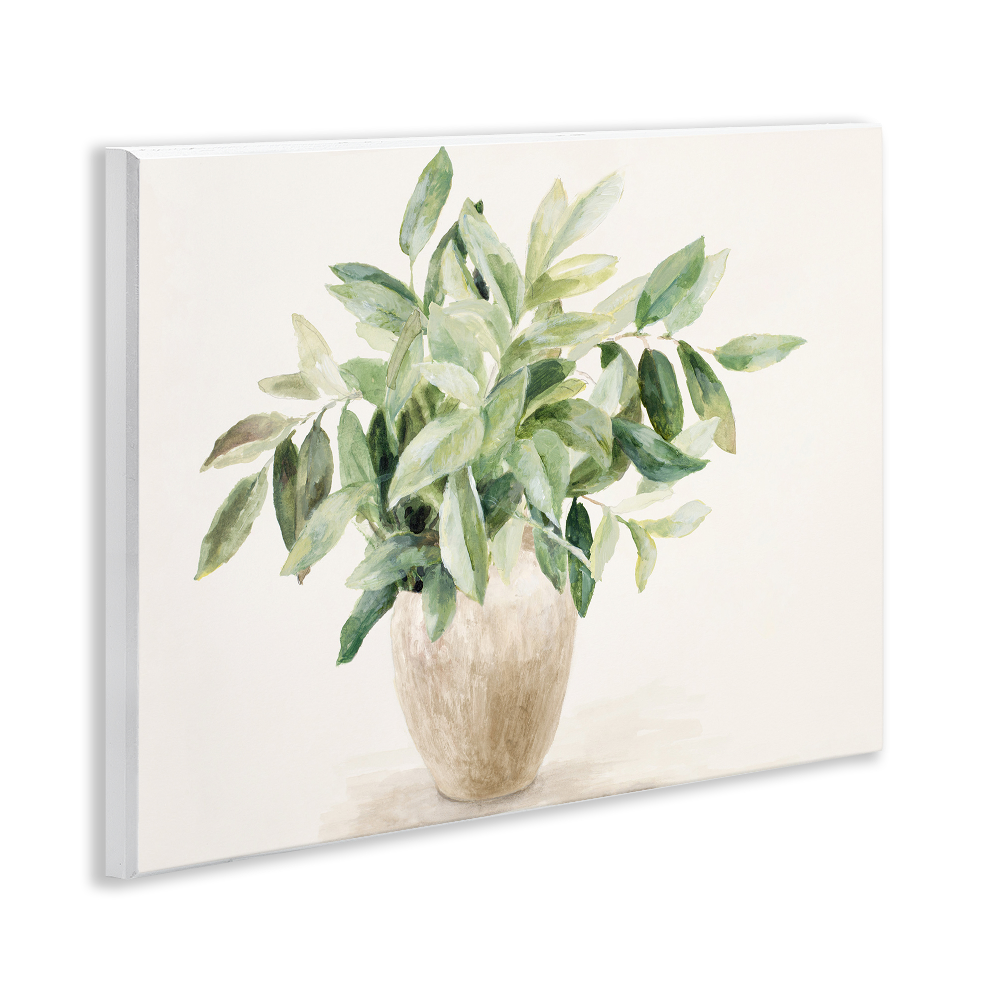Stupell Industries Neutral Potted Plant Botanical & Floral Painting Unframed Art Print Wall Art, 14 x 11
