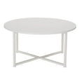 thumbnail image 5 of Household Essentials Jamestown Round Coffee Table Scandinavian White and White Metal, 5 of 8