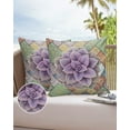 thumbnail image 6 of Pack of 2 Outdoor Pillow Covers, Watercolor Tropical Succulent Mandala Pattern Waterproof Square Throw Pillowcase Cushion Decorative Pillow Covers for Couch Patio Tent, 16x16 in, 6 of 6