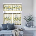 thumbnail image 6 of 3 Piece Kitchen Curtains and Valances Set Yellow Lemon Cafe Curtains 24 Inch Length Summer Botanical Black White Plaid Pastoral Valance & Tier Curtain for Living Room Bedroom Window 54"x18"+27"x24"*2, 6 of 6