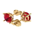 thumbnail image 2 of Clara Pucci 4 ct Brilliant Round Cut Solitaire Studs VVS1 Genuine Conflict free Red Ruby Solid 14K Yellow Gold Designer Everyday Earrings Push Back, 2 of 5