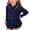 Blue, variant on Girl's Cute Fall 2 Piece Outfit Y2k Colorblock Cardigan Collared Long Sleeve Jacket Pleated Mini Skirt Set Beige 5-6Years