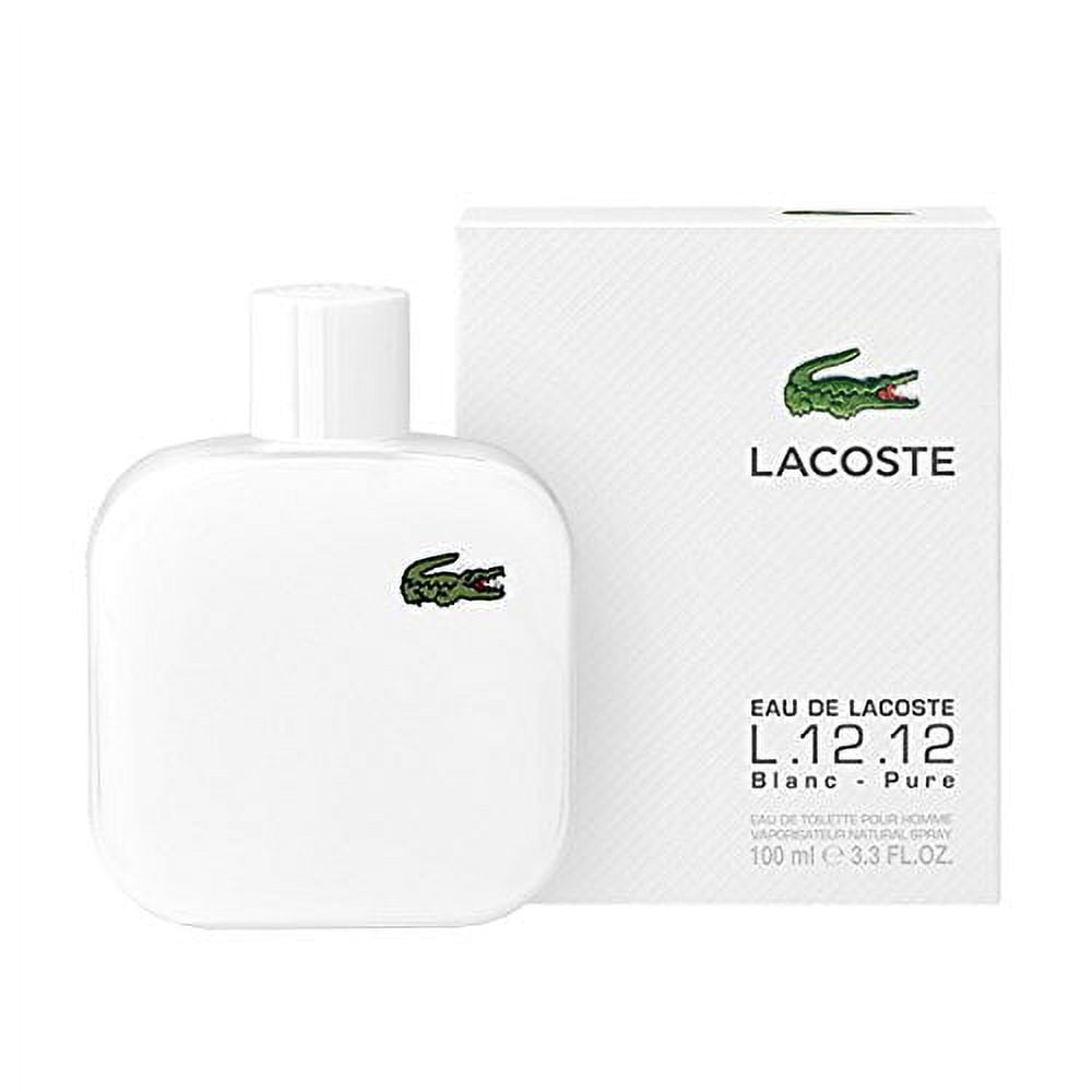Lacoste Eau De L.12.12 Blanc, 3.3 oz EDP Spray, Woody Aromatic