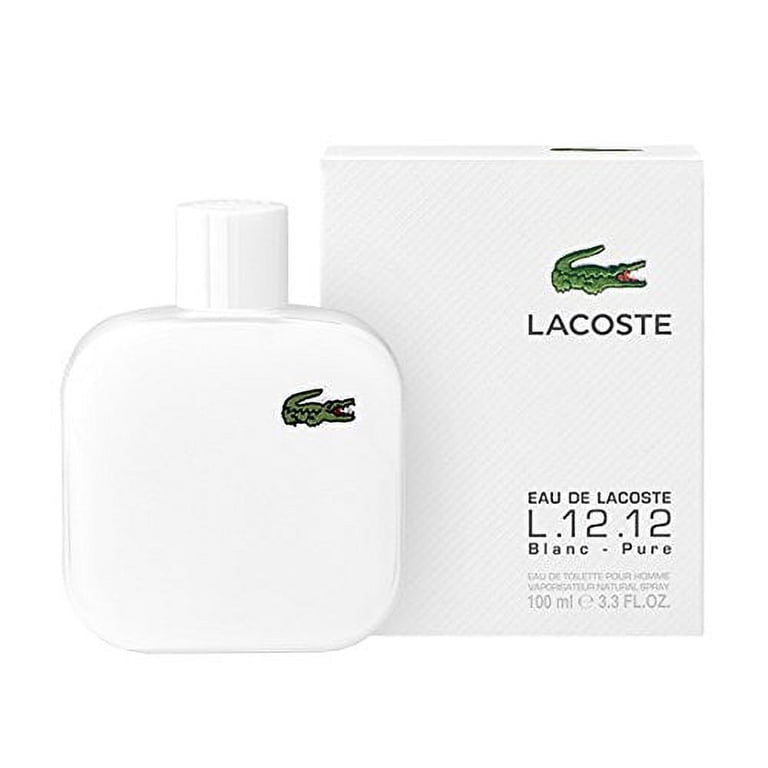 Lacoste Eau De L.12.12 Blanc, 3.3 oz EDP Spray, Woody Aromatic
