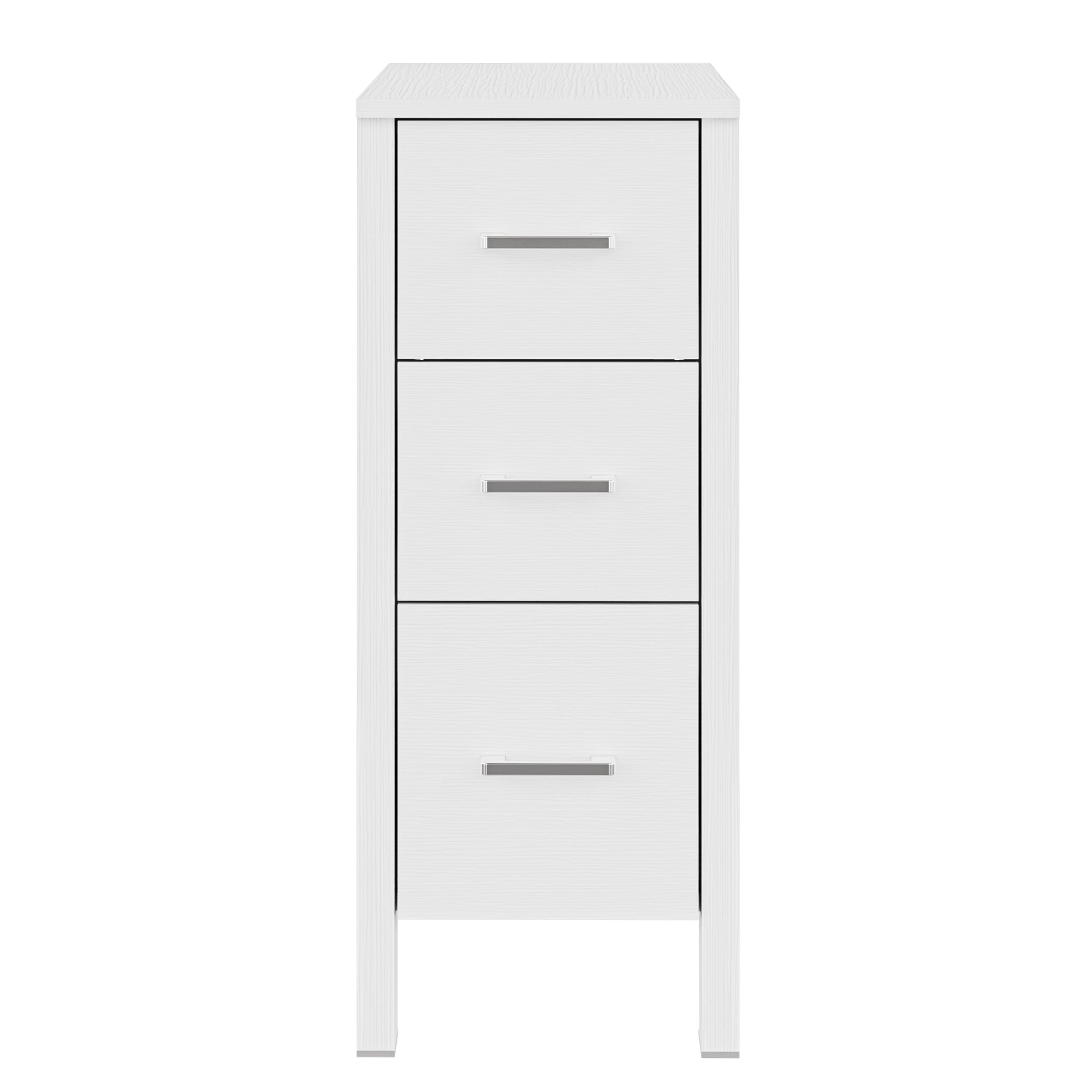Eclife 12" Freestanding Bathroom Side Cabinet with 3 Drawers, White