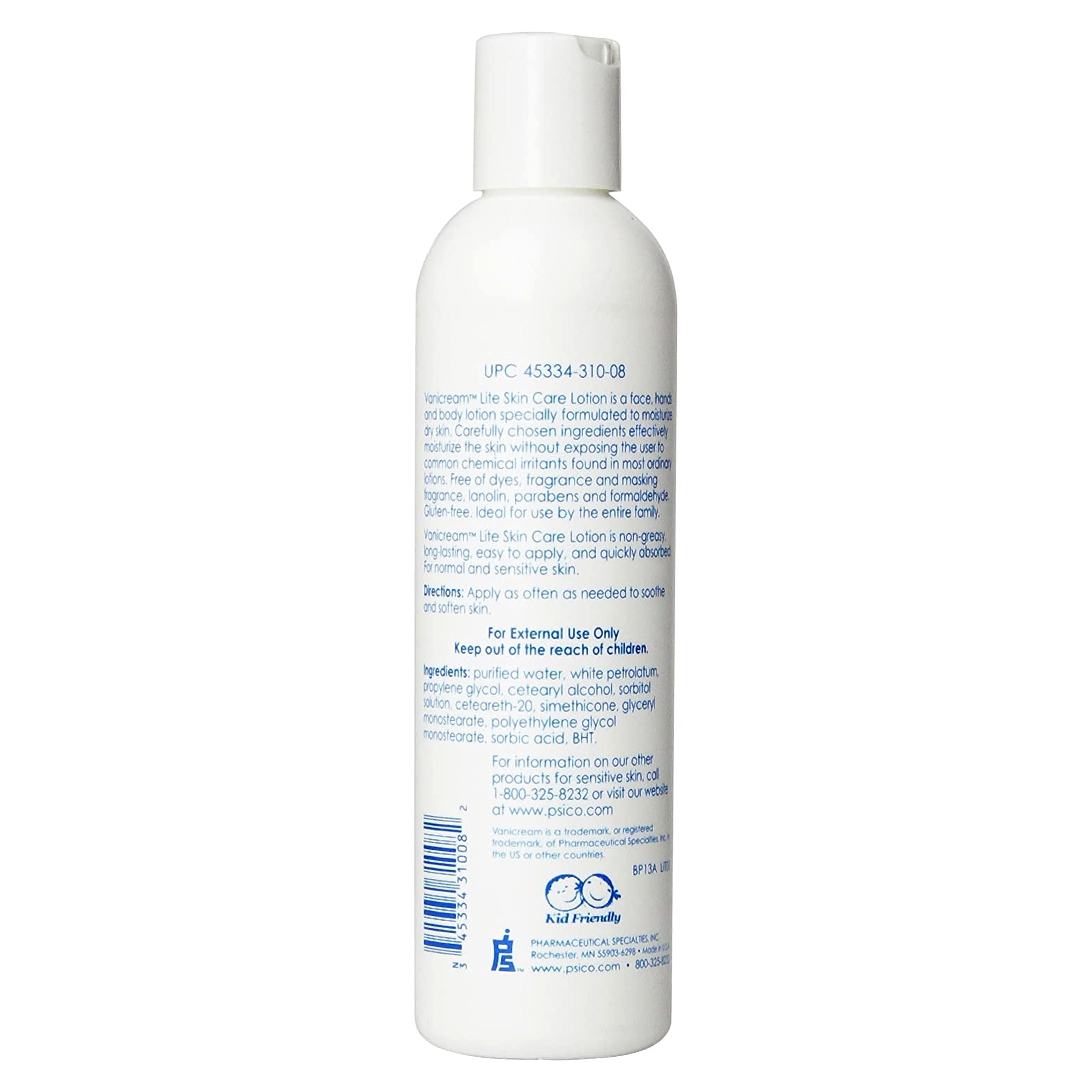 Vanicream Lite Moisturize Skin Sensitive Dye-Free Body Lotion, 8oz, 2-Pack