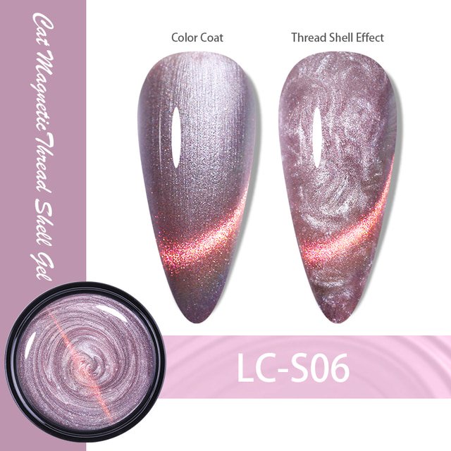 LILYCUTE 7ML Cat Magnetic Gel Nail Polish Pearl Shell Thread Pattern 9D Glitter Semi Permanent Soak Off Nail Art Varnish