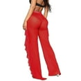 thumbnail image 4 of Mxiqqpltky Women Mesh Sheer Ruffle Cover Up Pants, 4 of 5
