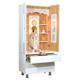 thumbnail image 2 of 5.5' x 2.5' Premium White Finish Mandir with doors, 2 of 13