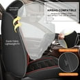 thumbnail image 6 of DIKSOAKR Leather Car Seat Cover Fit for Hyundai Elantra 2017-2025 Faux Leather Car Seat Protector Vehicle Cushion Covers Compatible Airbag Waterproof Front 2 Seats Black&Redline, 6 of 7