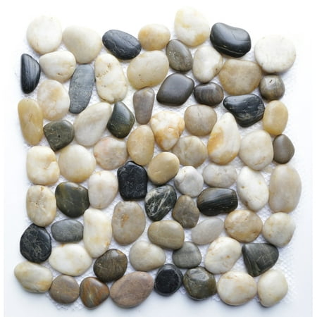 Autumn Mosaic Natural Pebble Stone Floor and Wall Tile Sample