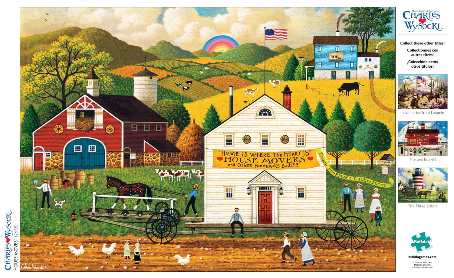 Charles Wysocki Jolly Hill Farms 300 Large Piece Puzzle Brand New Buffalo Games 