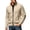 Beige, variant on Men's Stand Collar Full Zip Knit Cardigan Fleece Lined Marled Jacquard Sweater Jacket Fall Winter Casual Warm Knitted Outerwear Wine XL