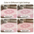 thumbnail image 7 of ODIKA 2'x3' Washable Accent Rug Mauve Vintage Dusty Boho Scroll Border Motifs Distressed Trellis for Bedroom, Nursery, RV, Pet Friendly, Bedside Mat, 7 of 7