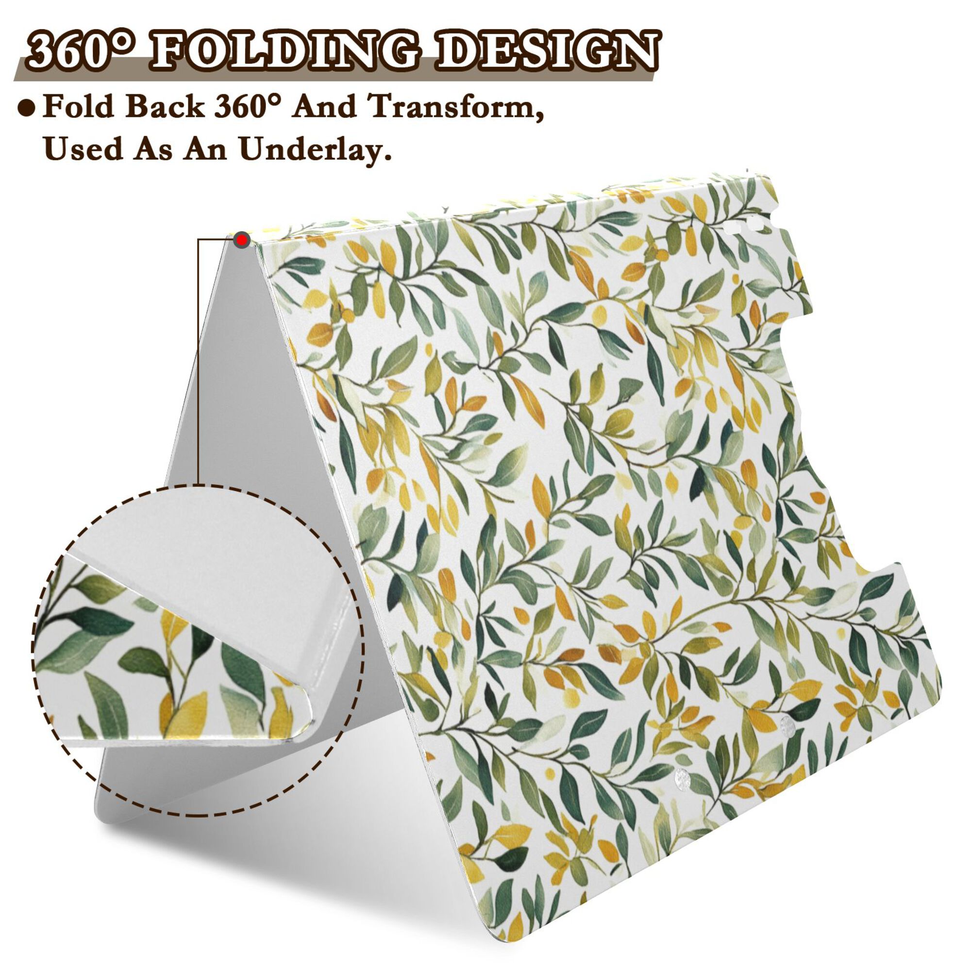 FORMRS A4 Clipboard Folder with Pen Holder Horizontal Foldable School Office Binder, Autumn Greenery