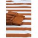 thumbnail image 4 of ABPHQTO Sudadera de mujer a rayas con hombros caídos y rayas marrones, 4 of 5