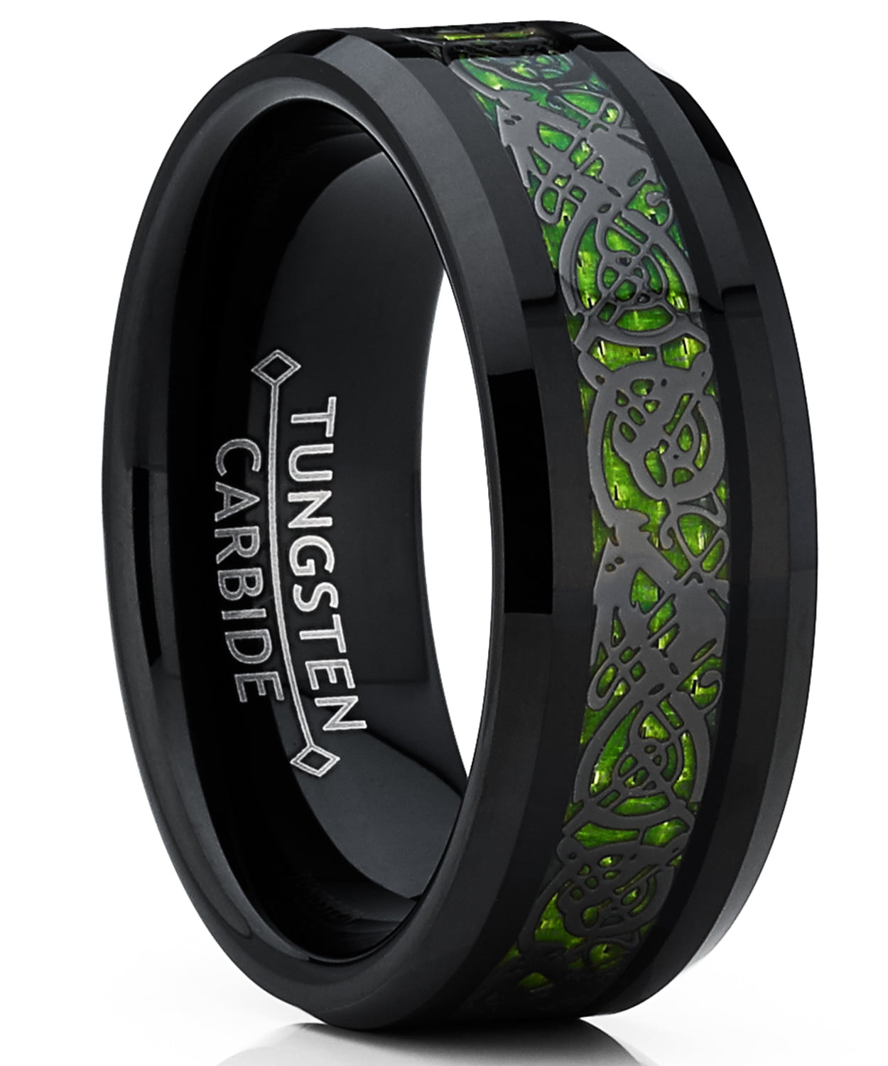  Men s  Black  Tungsten  Carbide  Dragon Ring  Wedding Band 