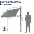 thumbnail image 6 of 6.6x3.9FT Retractable Patio Awning – Grey Polyester Canopy, UV50+ Protection, No-Drilling Installation – for Balconies, Entryways & Small Outdoor Spaces, 6 of 12