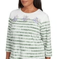 thumbnail image 4 of Alfred Dunner Womens Petite Tie Dye Stripe Embroidered Top, 4 of 4