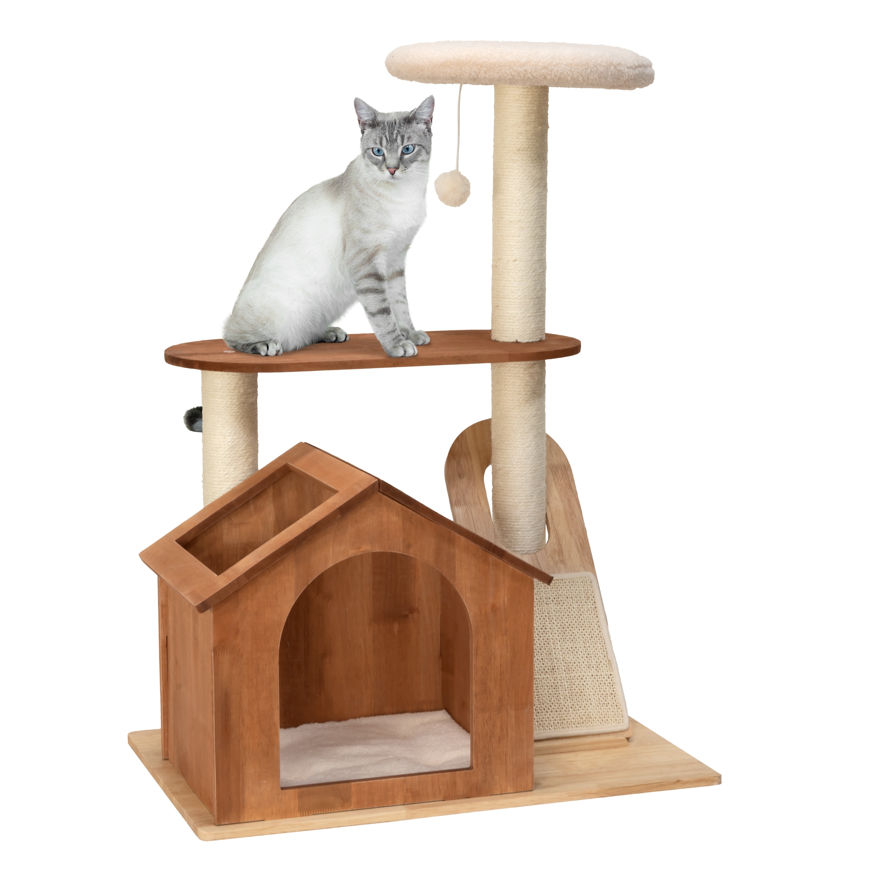 Kitty City Wooden Cat Tower and Hideaway House