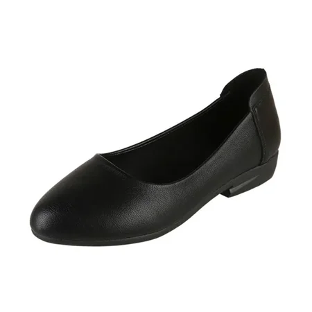 

Women‘s Faux Leather Soft Slip-On Solid Flats Casual Tound Toe Low Heel Women‘s Shoes