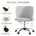 thumbnail image 4 of LIFERECORD Modern Armless Office Chair | Adjustable Swivel Desk Chair with Wheels for Home Office & Small Spaces, Pale Gray, 4 of 8