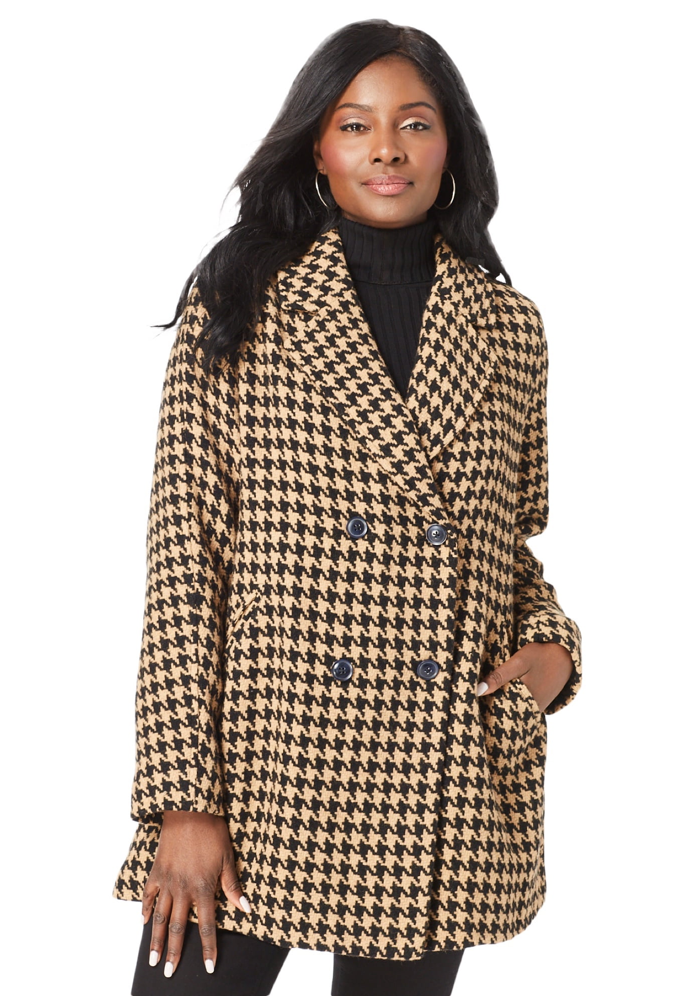plus size a line wool coat