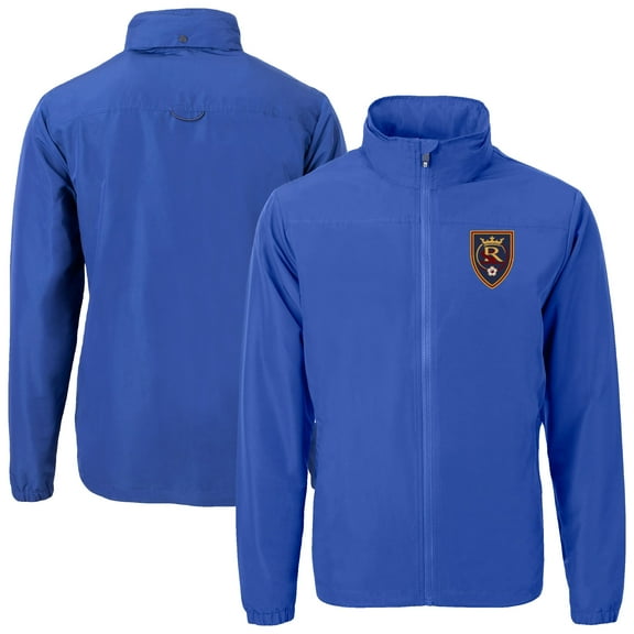 Men's-Cutter & Buck  Blue Real Salt Lake Charter Eco Recycled Full-Zip Jacket