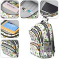 thumbnail image 4 of White Dinosaurs Cacti Pattern Cute School Backpack Bag with Padded Back and Adjustable Shoulder Straps 16.9 X 12.6 X 5.9 Inches, 4 of 5