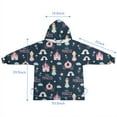 thumbnail image 7 of Dark Blue Little Princess Pattern Blanket Hoodies for Kids 6-13YR Oversize Wearable Blanket Hoodies for Boys Girls Teens, 7 of 7