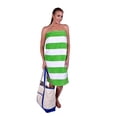 thumbnail image 6 of Puffy Cotton Luxury Cabana Striped Velour Beach Towel - Lime Green, 6 of 8