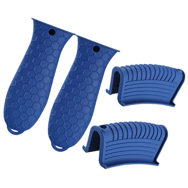 Wosthever 4 Uds. De soporte de silicona para mango caliente y soporte de silicona para mango auxiliar, cubiertas de mango de sartén de hierro, soporte Cocina y Comedor Numero 3 Wosthever HA045296-03