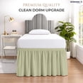 thumbnail image 2 of SGI bedding Dorm Bed Skirt Full XL 36 Inch Drop Length - Sage, Ruffled Pattern College Dorm Room Bed Skirts - Split Corner, Easy Care, Wrinkle Free 1800 Series Microfiber Bed Skirt, 2 of 9