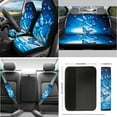 thumbnail image 2 of Jeiento Butterflies 14 PCS Car Seat Cover Full Set, with Steering Wheel Cover Seat Belt Strap Cover Rear View Mirror Cover Cup Coaster Keychain Blue Gear Shift Knob Cover Set Universal Fit, 2 of 6