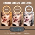 thumbnail image 4 of APEXEL Desktop 10 Inch LED Ring Light USB Video Light Photography Fill Light 2700K-5500K 10-Level Brightness with Foldable Clip-on Light Stand Phone Holder Ballhead for Live Streaming Makeup, 4 of 7