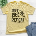 thumbnail image 2 of Kids Hike Bike Repeat Shirt, Youth Kids Boy Girl T-Shirt, Hike Shirt, Hiker Shirt, Biking Shirt, Bike Shirt, Yellow, Large, 2 of 4