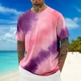 thumbnail image 2 of CUSTG Men T-Shirts Tie Dye Print Short Sleeve T Shirt O-Neck Gradient Breathable Comfort Casual Tee For Daily Wear Soft Fashion Tops, 2 of 4