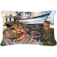 thumbnail image 1 of Coussin Décoratif en Toile Piège à Crabe Bleu, 1 of 1
