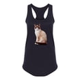 thumbnail image 1 of Kitten Sitting Racerback Tank Women -SPIdeals Designs, Female Large, 1 of 4