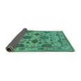 thumbnail image 2 of Ahgly Company Indoor Round Oriental Turquoise Blue Traditional Area Rugs, 4' Round, 2 of 4