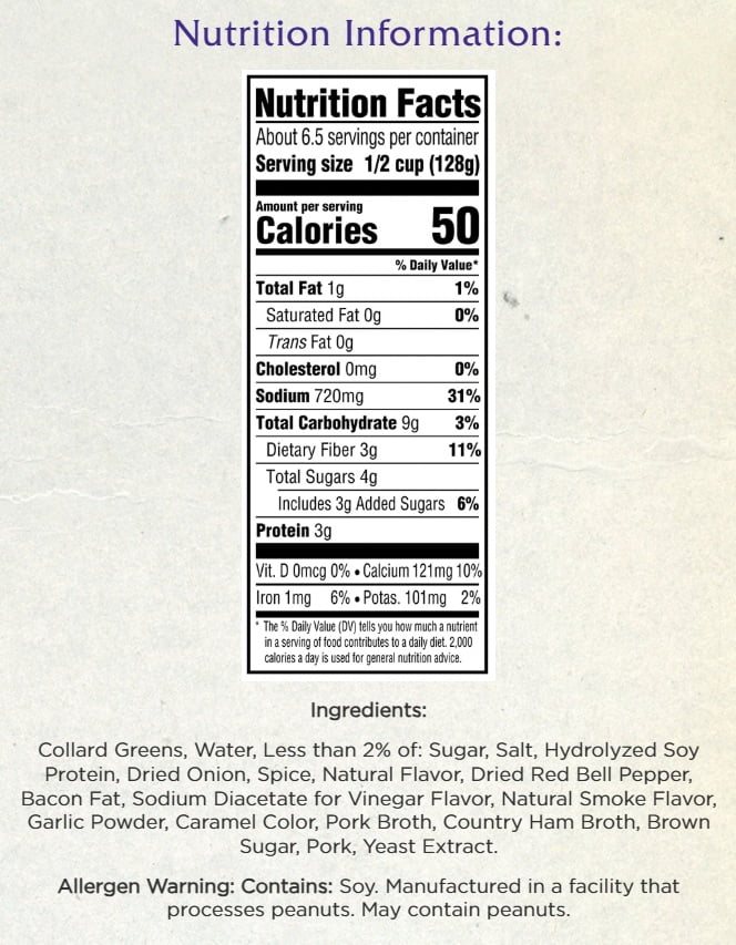 Glory Collard Greens 98 oz. | Canned Vegetables | Pack of 1